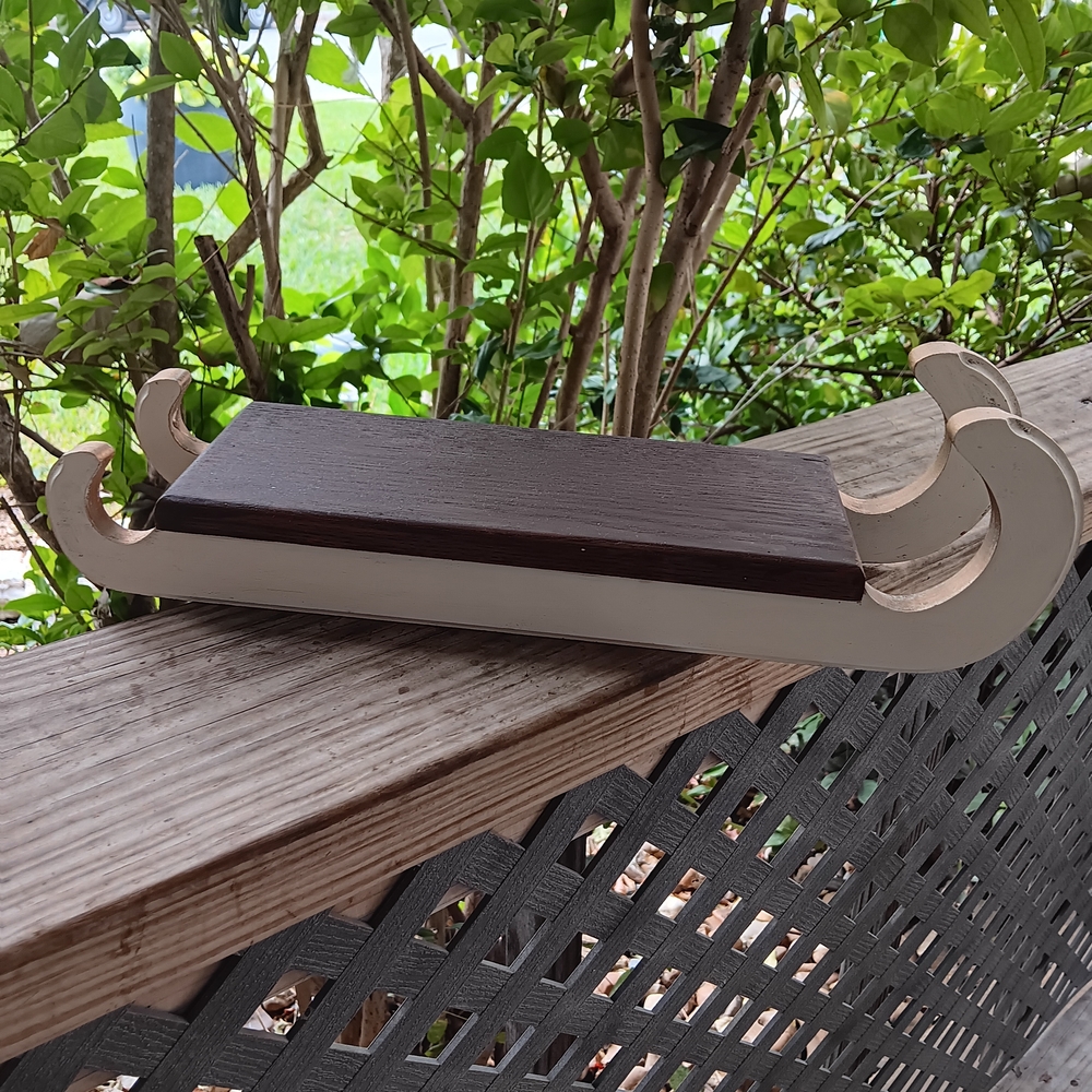 Chic Farmhouse Solid Wood Sled Decor Shelf Riser Luxe